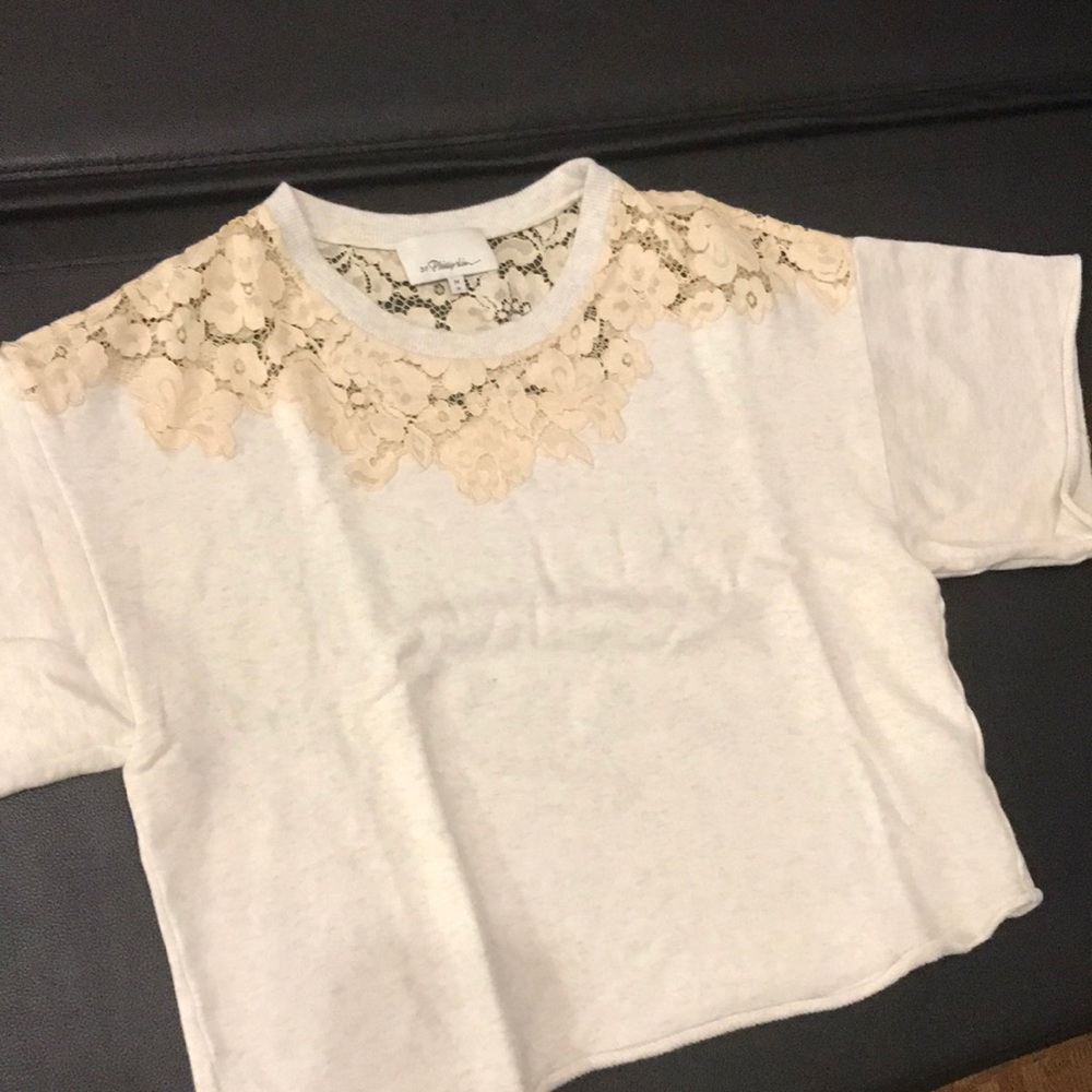 3.1 Phillip Lim Cream Top with flowers. Size M.